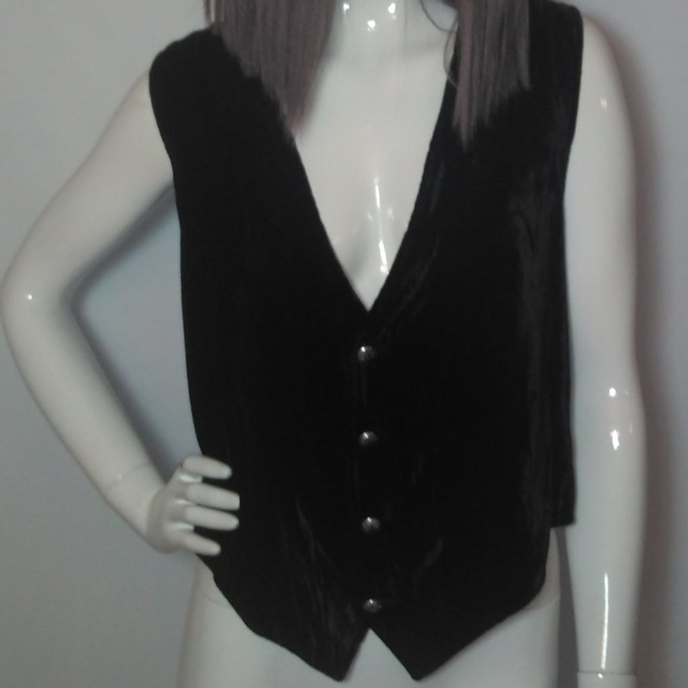 Velour Black Vest